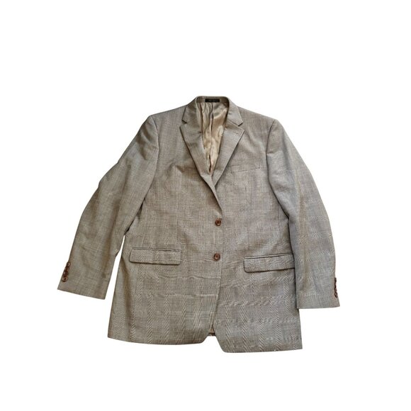 RALPH LAUREN Light Brown Plaid Blazer Jacket Size 46XL - Picture 8 of 9